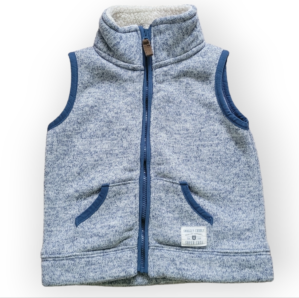 Carter's 18 Month Boys Blue Soft Zip-Up Sleeveless Vest